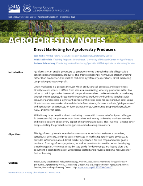 Direct Marketing for Agroforestry Producers thumbnail