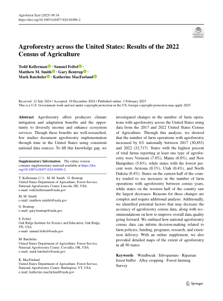 Agroforestry across the United States thumbnail
